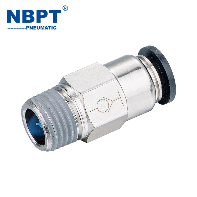 Pneumatic Fittings Brass Straight Thread Stop Connector Valve