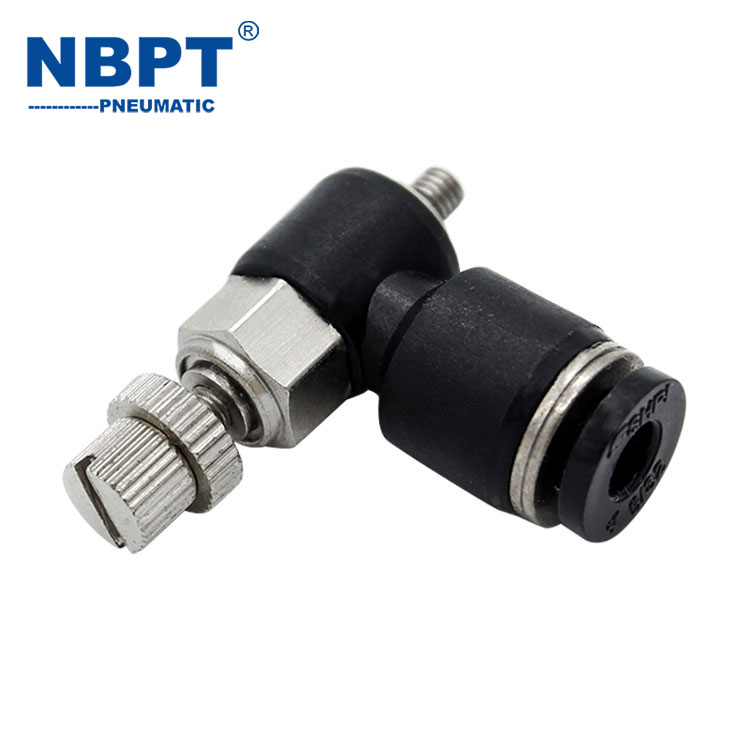 Pneumatic Fittings ຕົວຄວບຄຸມຄວາມໄວກະທູ້ມຸມຂວາ